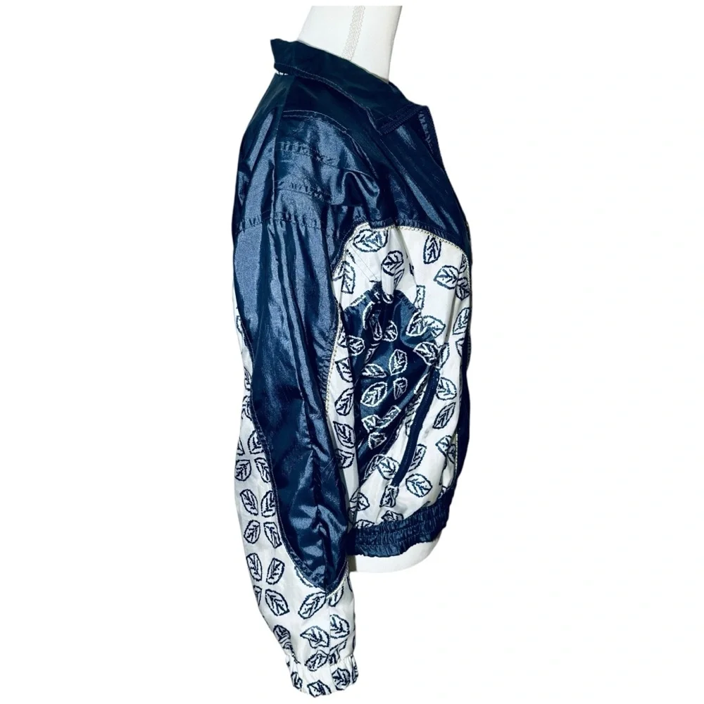 Wilson Size Small Vintage Windbreaker‎ Leaves Leaf Bomber Jacket Coat Full Zip